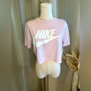 Nike Pink crop top cotton crew neck small